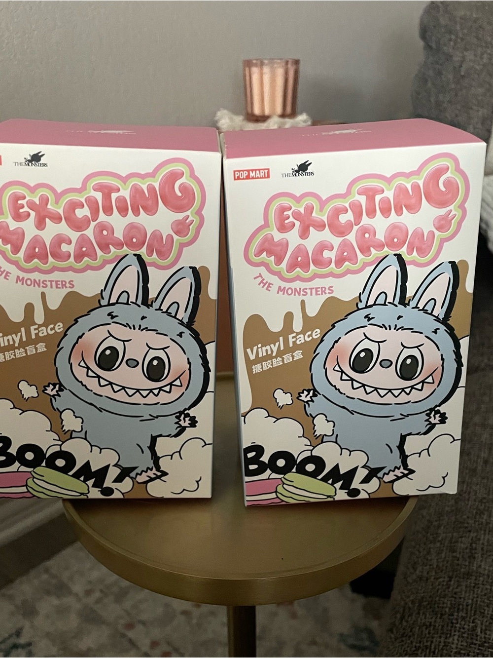 (2) Exciting Macaron The Monsters Vinyl Figure (Pink, Blue, Brown)